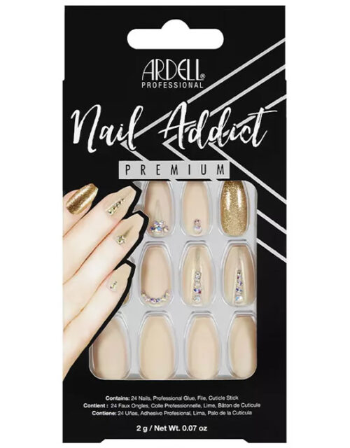 Ardell Nail Addict Nude Jeweled False Nails
