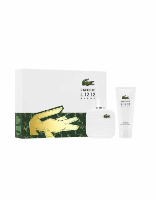 Lacoste L.12.12 Blanc Men Eau De Toilette Spray 100ml Set 2 Pieces