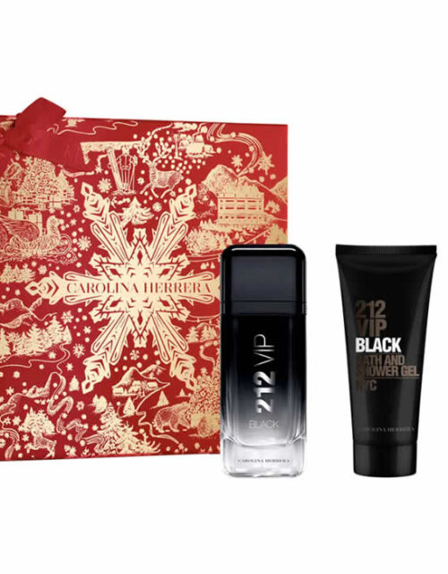 Carolina Herrera 212 Vip Black Men Eau De Perfume Spray 100ml Set 3 Pieces