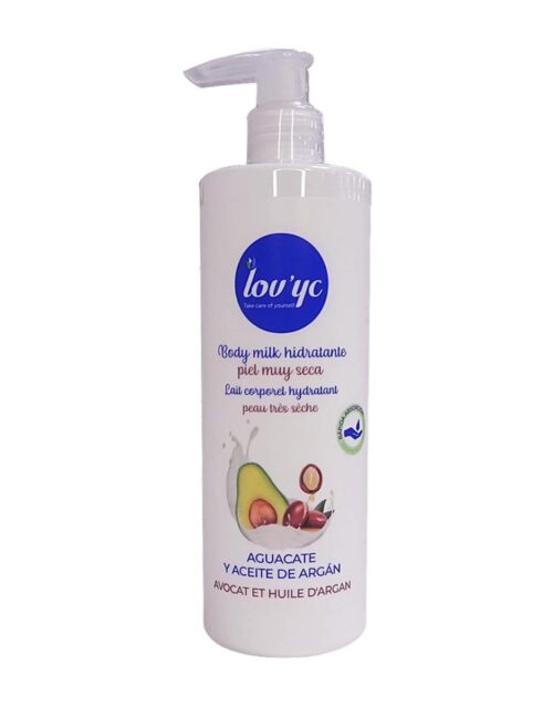 Lovyc Aguacate y Aceite De Argan Leche Corporal Hidratante Piel Muy Seca 400ml