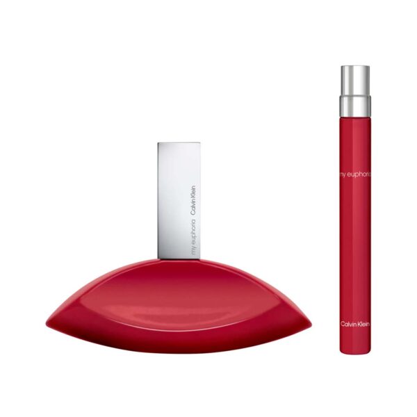 Introducing the Calvin Klein Set My Euphoria Eau de Parfum, an exquisite fragrance set designed to captivate the senses. This set includes a generous 100ml bottle of the luxurious Eau de Parfum, as well as a convenient 10ml travel size for on-the-go touch-ups. Embrace the alluring blend of exotic fruits, seductive florals, and creamy musks that define the Euphoria fragrance line. Ideal for the sophisticated individual seeking a versatile scent that transitions effortlessly from day to evening. Elevate your fragrance collection with Calvin Klein Set My Euphoria Eau de Parfum.