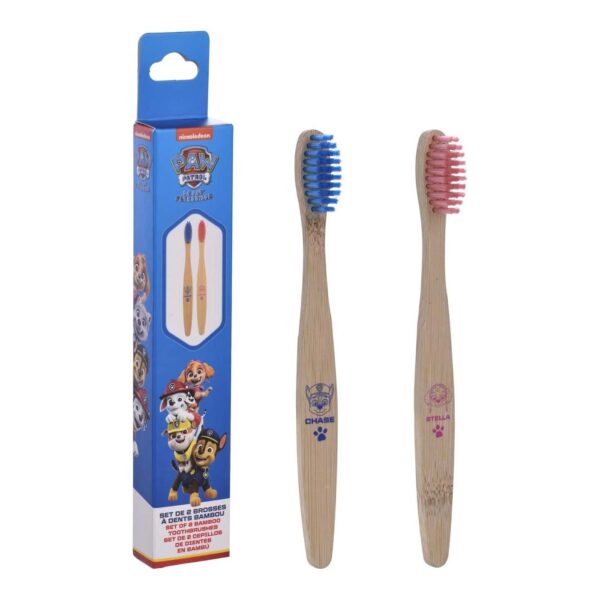 Cartoon Paw Patrol Cepillo De Dientes Bambú Lote 2 Piezas